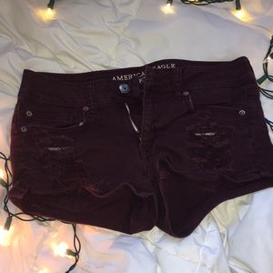 maroon shorts